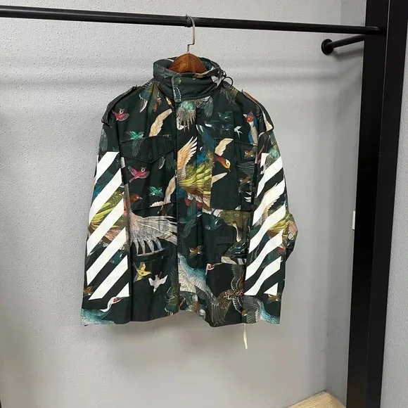 āsoldāš©steal authentic Off-White Multicolor Bird Pattern Jacket - Picture 1 of 4
